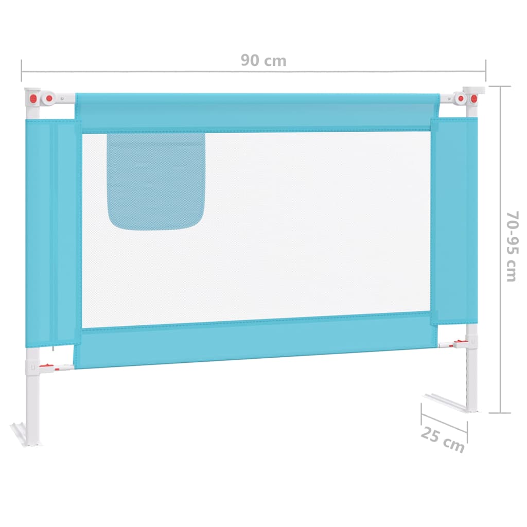 Sponda Letto di Sicurezza per Bambini Blu 90x25 cm in Tessuto 10207