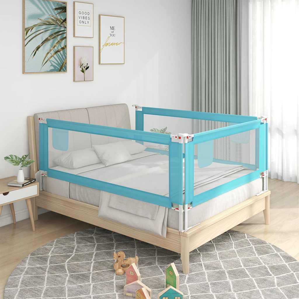 Sponda Letto di Sicurezza per Bambini Blu 90x25 cm in Tessuto 10207