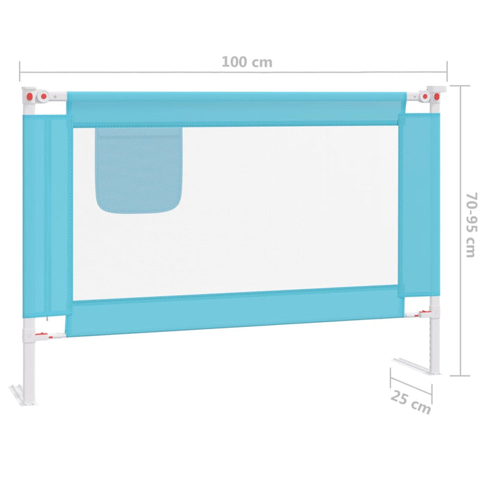 Sponda Letto di Sicurezza per Bambini Blu 100x25 cm in Tessuto cod mxl 70946