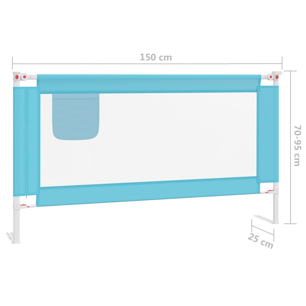 Sponda Letto di Sicurezza per Bambini Blu 150x25 cm in Tessuto cod mxl 78498