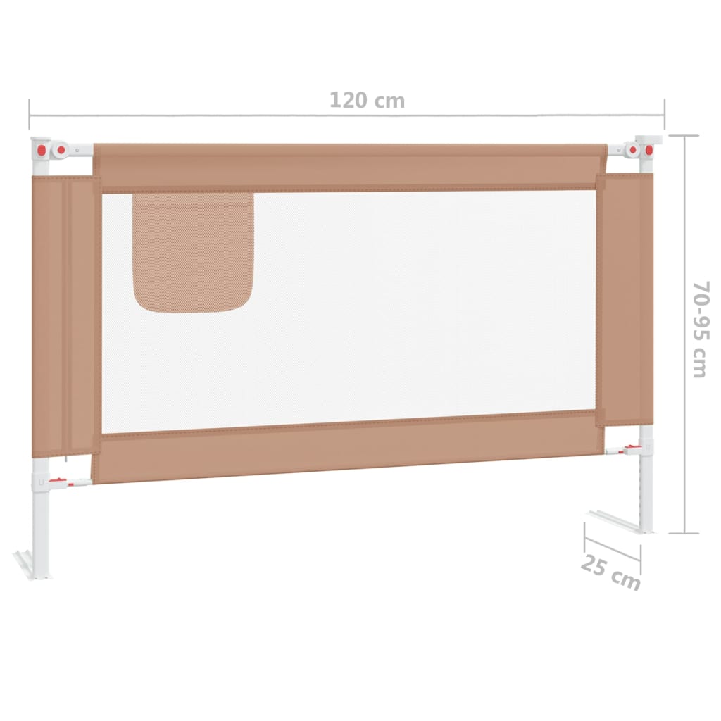 Sponda Letto di Sicurezza per Bambini Tortora 120x25 cm Tessuto cod mxl 72842