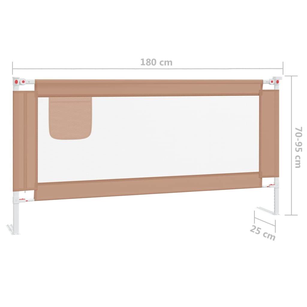 Sponda Letto di Sicurezza per Bambini Tortora 180x25 cm Tessuto cod mxl 72947