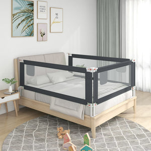 Sponda Letto Sicurezza Bambini Grigio Scuro 90x25 cm in Tessuto cod mxl 71830