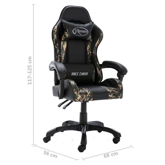 Sedia da Gaming Nera e Mimetica in Similpelle 320095