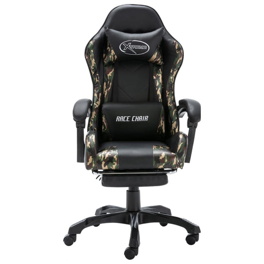 Sedia da Gaming con Poggiapiedi Nera e Mimetica in Similpelle cod mxl 5728