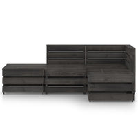 Set Divani da Giardino 4 pz in Legno di Pino Impregnato Grigio cod mxl 42816