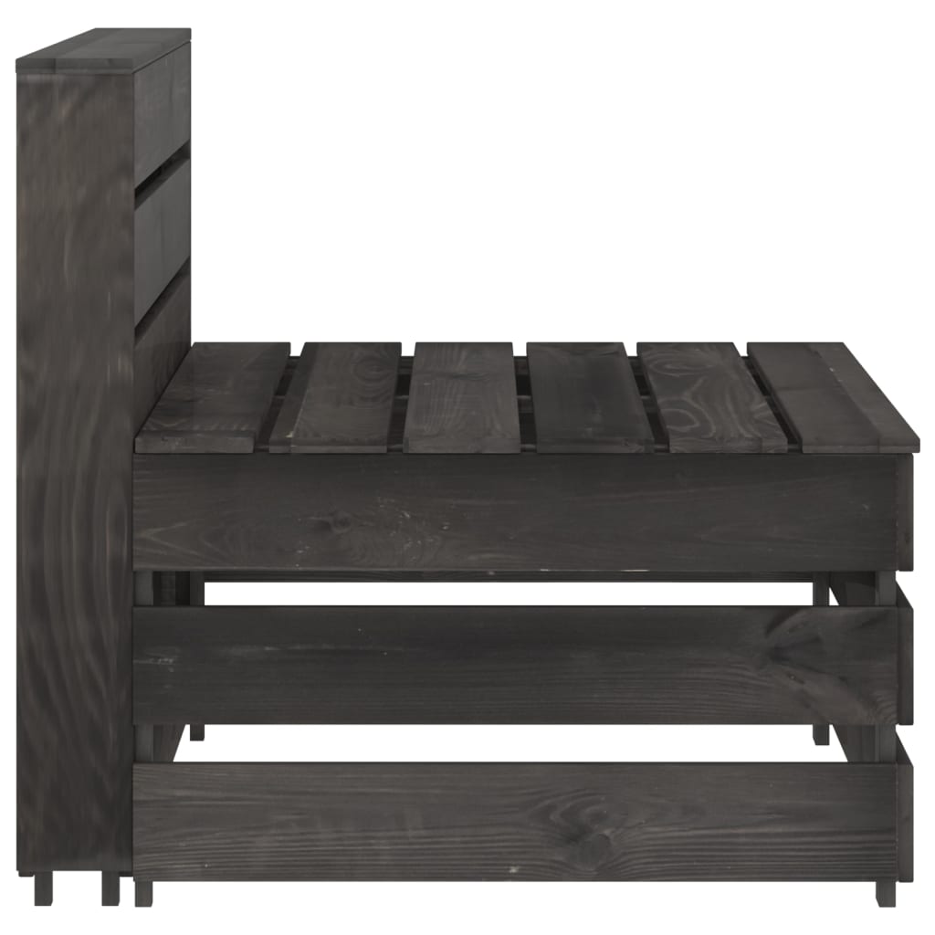 Set Divani da Giardino 6 pz in Legno di Pino Impregnato Grigio cod mxl 42957