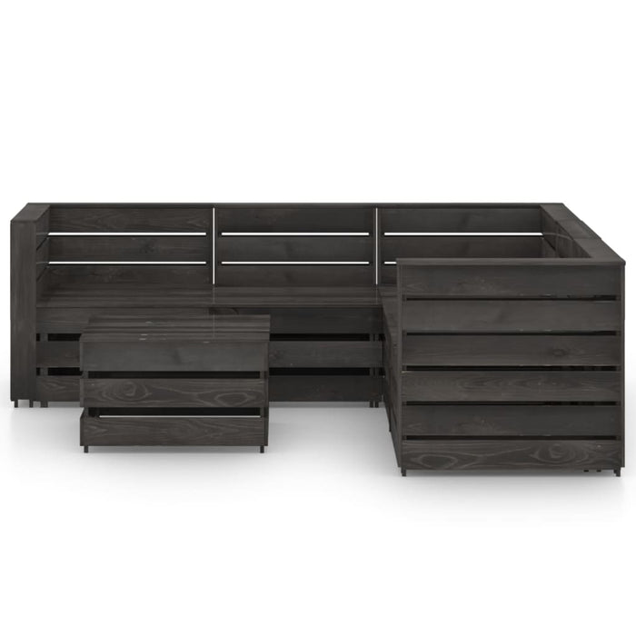 Set Divani da Giardino 6 pz in Legno di Pino Impregnato Grigio cod mxl 42964