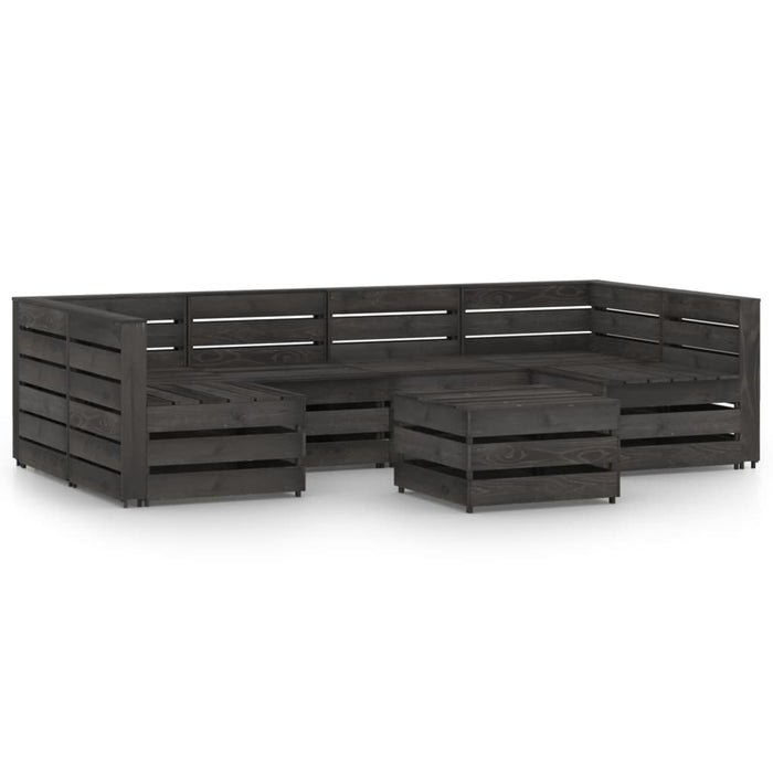 Set Divani da Giardino 7 pz in Legno di Pino Impregnato Grigio cod mxl 43018