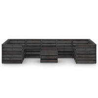 Set Divani da Giardino 10 pz in Legno di Pino Impregnato Grigio cod mxl 43249