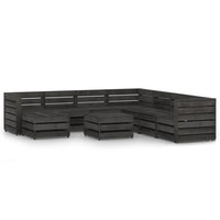 Set Divani da Giardino 9 pz in Legno di Pino Impregnato Grigio 3068088