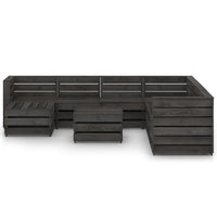 Set Divani da Giardino 9 pz in Legno di Pino Impregnato Grigio cod mxl 43303