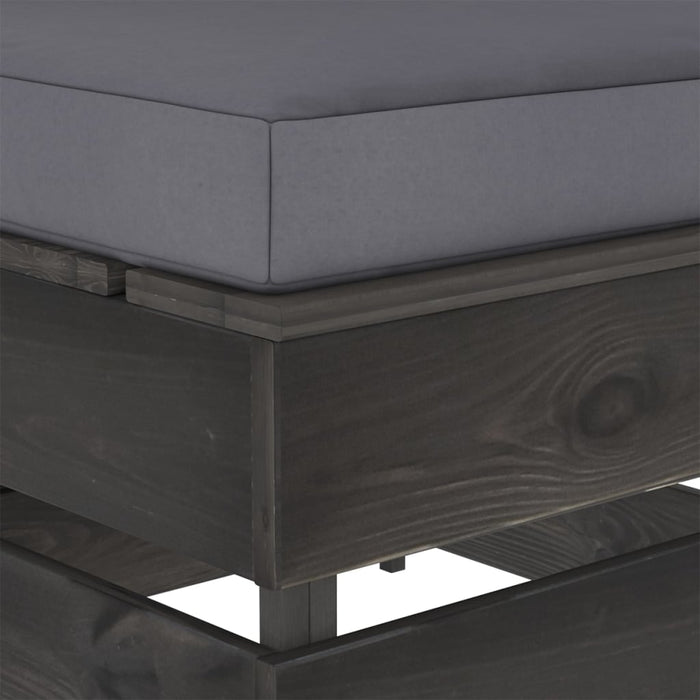 Divano Centrale Modulare con Cuscini in Legno Impregnato Grigio cod mxl 75042