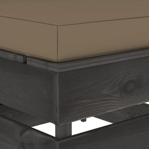 Ottomana Modulare con Cuscino in Legno Impregnato Grigio 3068140