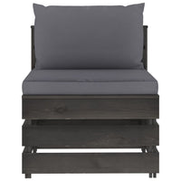 Set Salotto Giardino con Cuscini 10 pz Legno Impregnato Grigio 3068372