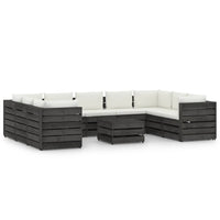 Set Salotto Giardino con Cuscini 10 pz Legno Impregnato Grigio 3068374