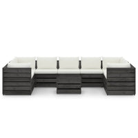 Set Salotto Giardino con Cuscini 10 pz Legno Impregnato Grigio 3068374