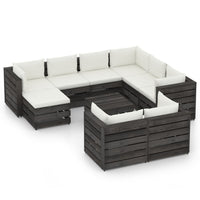 Set Divani da Giardino con Cuscini 10pz Legno Impregnato Grigio cod mxl 43987