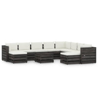 Set Divani da Giardino con Cuscini 11pz Legno Impregnato Grigio cod mxl 43988