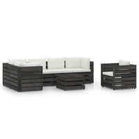 Set Salotto da Giardino con Cuscini 7pz Legno Impregnato Grigio 3068482