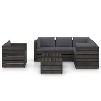 Set Divani da Giardino con Cuscini 8pz Legno Impregnato Grigio 3068492