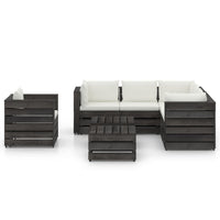 Set Divani da Giardino con Cuscini 8pz Legno Impregnato Grigio 3068494