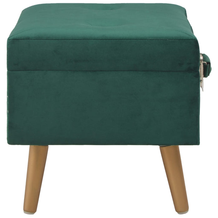 Sgabello con Contenitore 40 cm in Velluto Verde cod mxl 51291