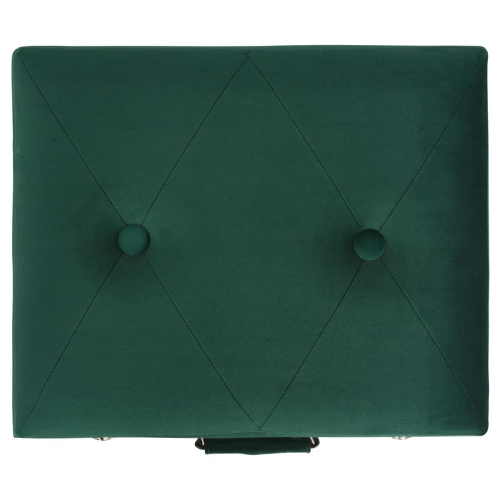 Sgabello con Contenitore 40 cm in Velluto Verde cod mxl 51291