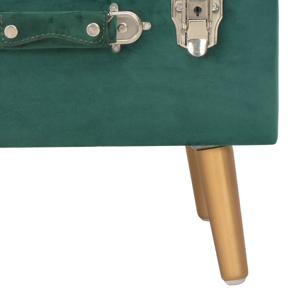 Sgabello con Contenitore 40 cm in Velluto Verde cod mxl 51291