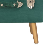 Sgabello con Contenitore 40 cm in Velluto Verde 329251