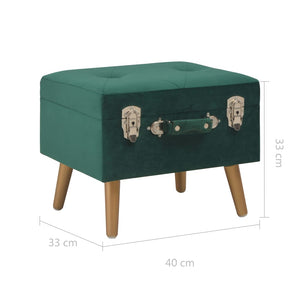 Sgabello con Contenitore 40 cm in Velluto Verde cod mxl 51291