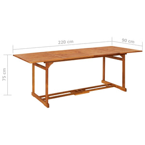 Tavolo da Pranzo per Esterni 220x90x75cm Legno Massello Acacia 315946