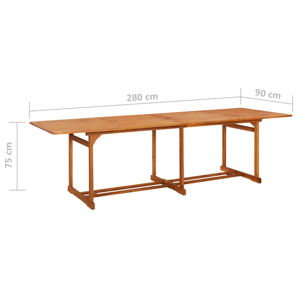 Tavolo da Pranzo per Esterni 280x90x75cm Legno Massello Acacia cod mxl 34092