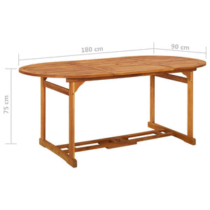 Tavolo da Pranzo per Esterni 180x90x75cm Legno Massello Acacia cod mxl 34468