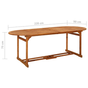 Tavolo da Pranzo per Esterni 220x90x75cm Legno Massello Acacia 315949