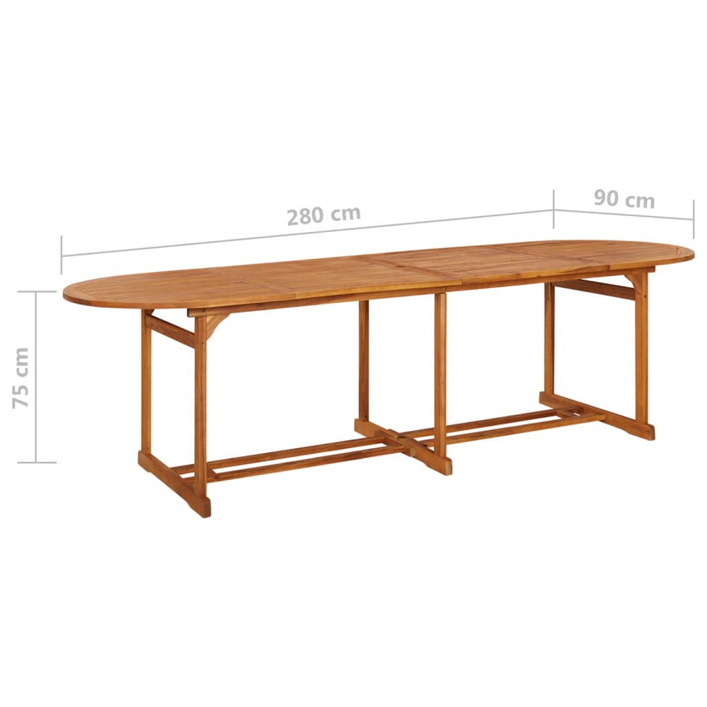 Tavolo da Pranzo per Esterni 280x90x75cm Legno Massello Acacia 315950