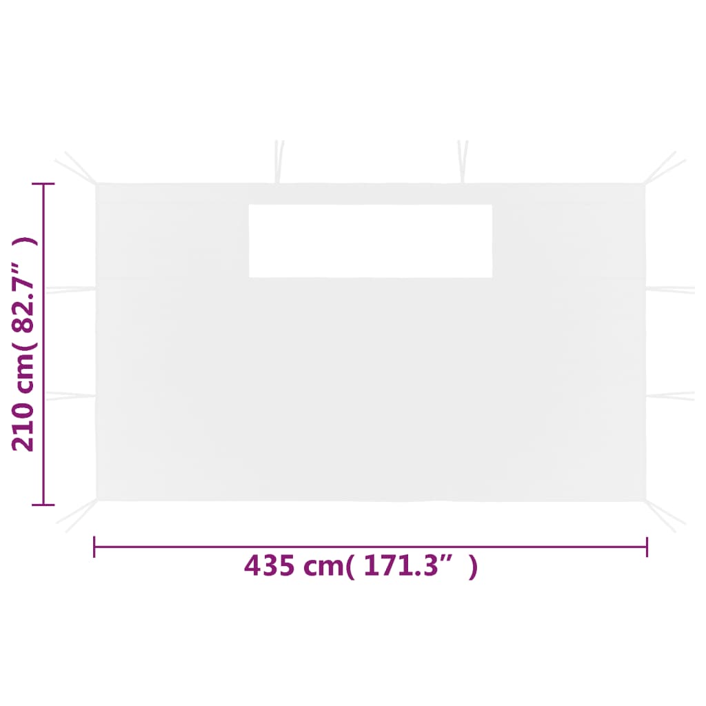 Pareti con Finestre per Gazebo 2 pz Bianche cod mxl 67635