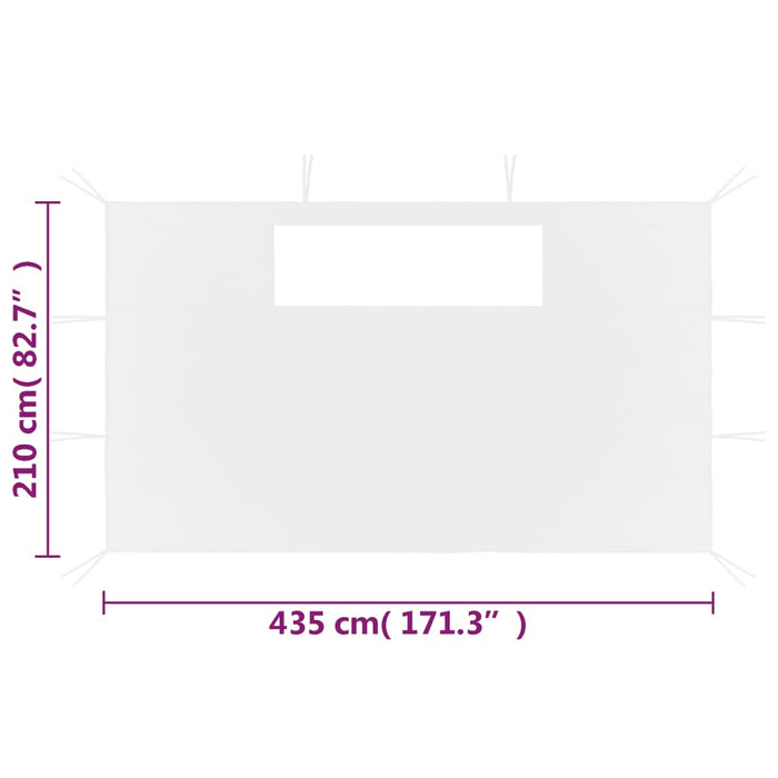 Pareti con Finestre per Gazebo 2 pz Bianche cod mxl 67635