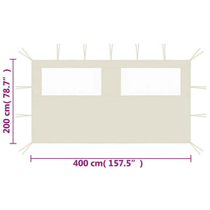 Parete con Finestre per Gazebo 4x2 m Crema cod mxl 76237