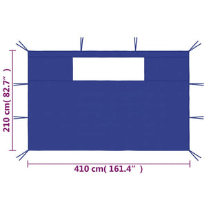 Pareti con Finestre per Gazebo 2 pz Blu