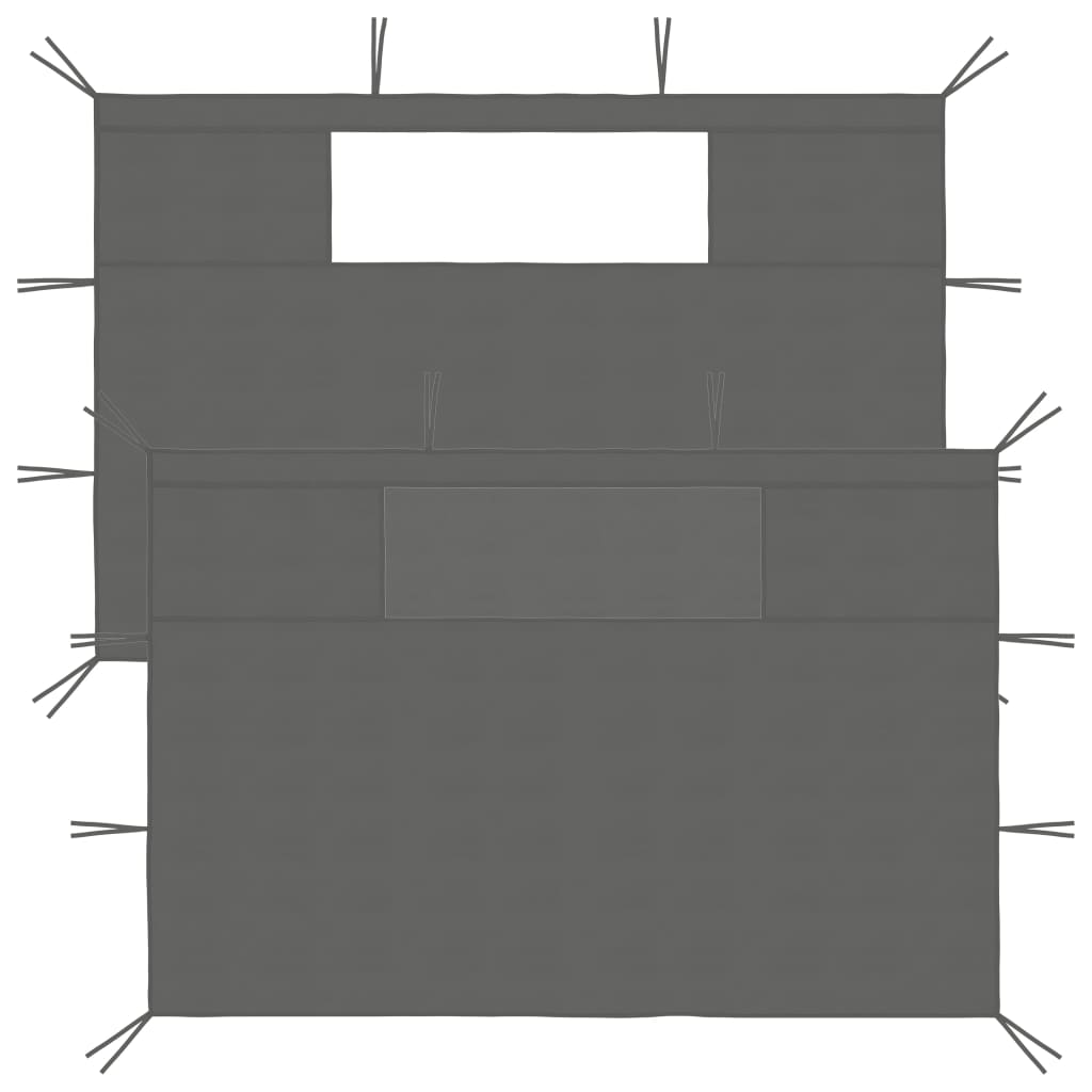 Pareti con Finestre per Gazebo 2 pz Antracite cod mxl 68991