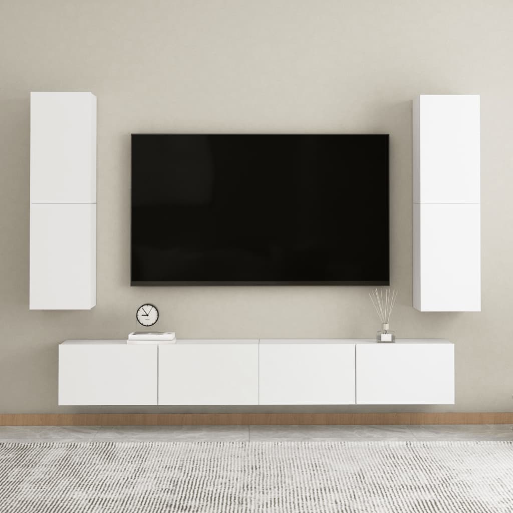 Mobile TV Bianco 30,5x30x110 cm in Truciolato cod mxl 24849