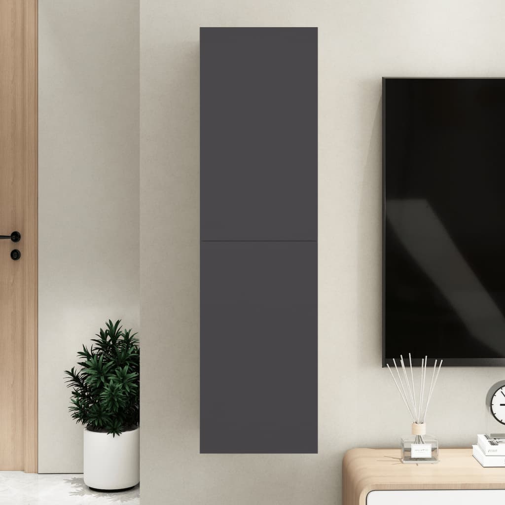 Mobile Porta TV Grigio 30,5x30x110 cm in Legno Multistrato 803366