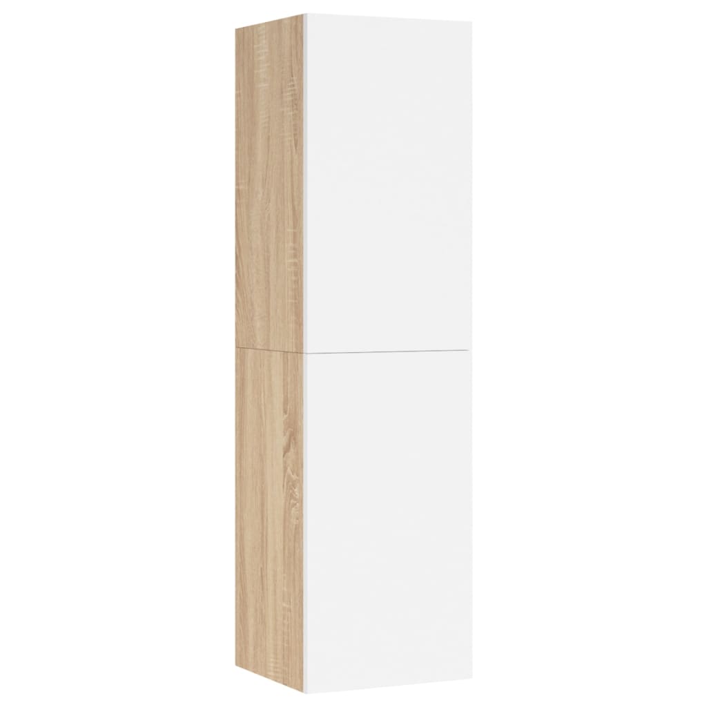 Mobile TV Bianco Rovere Sonoma 30,5x30x110 cm Legno Multistrato 803372