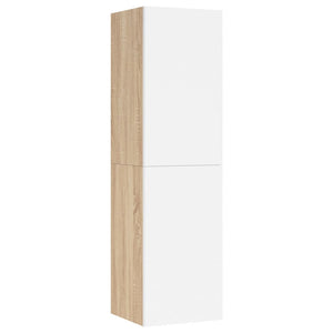 Mobile TV Bianco Rovere Sonoma 30,5x30x110 cm Legno Multistrato 803372