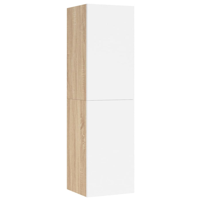 Mobile TV Bianco Rovere Sonoma 30,5x30x110 cm Legno Multistrato 803372