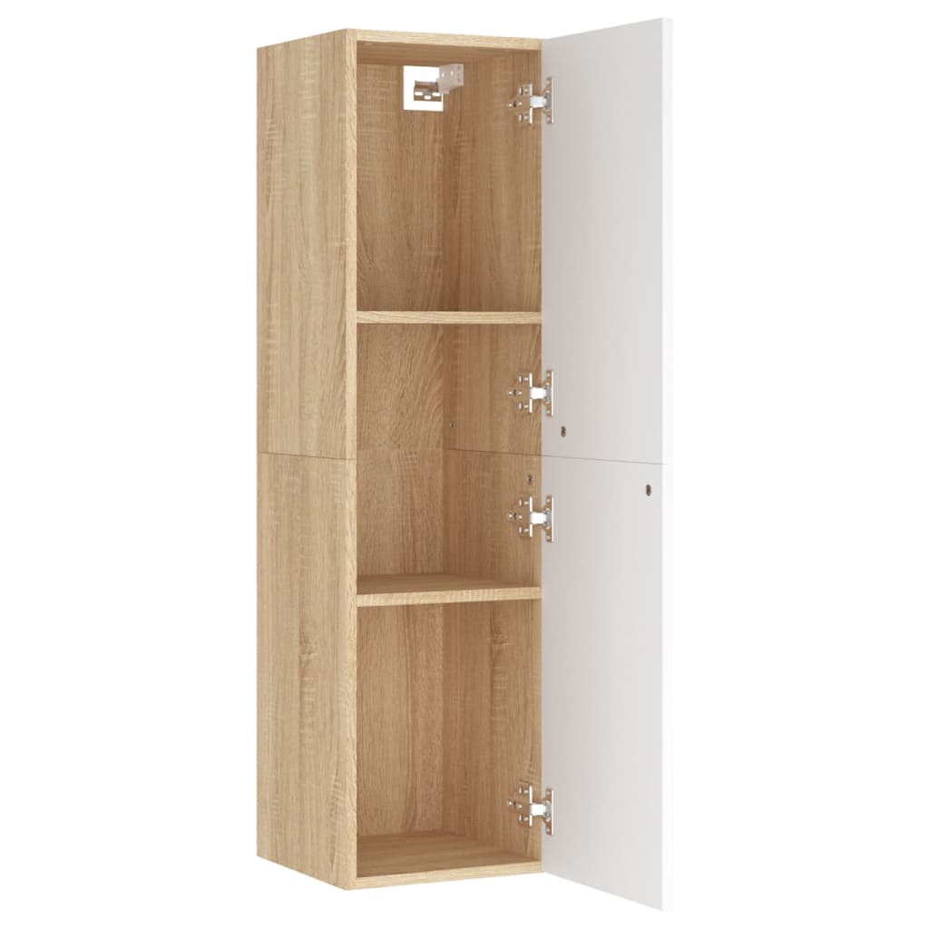 Mobile TV Bianco Rovere Sonoma 30,5x30x110 cm Legno Multistrato 803372