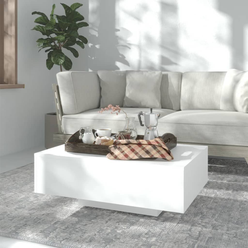 Tavolino da Salotto Bianco 85x55x31 cm in Legno Multistrato