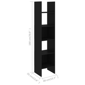 Libreria Nera 40x35x180 cm in Truciolato cod 11298