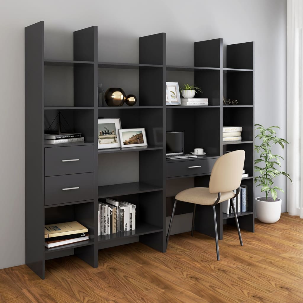 Libreria Grigia 40x35x180 cm in Truciolato